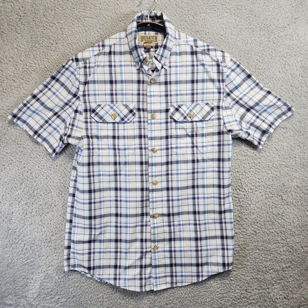 Duluth Trading Co. Plaid Button Up Shirt Mens S Short Sleeve Casual‎ Streetwear
